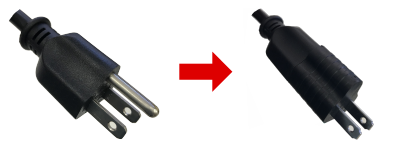 アース付の「3ピン」はもれなく変換プラグをお届けします。