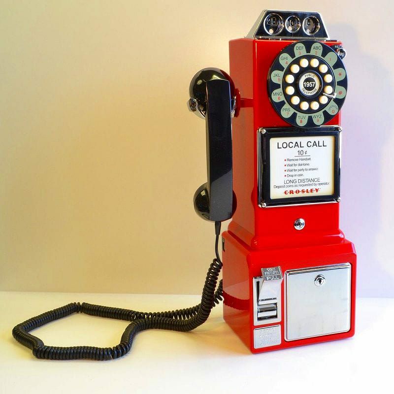 アメリカ クロスリー1950年代 レトロ壁掛け電話 公衆電話 Crosley CR56
