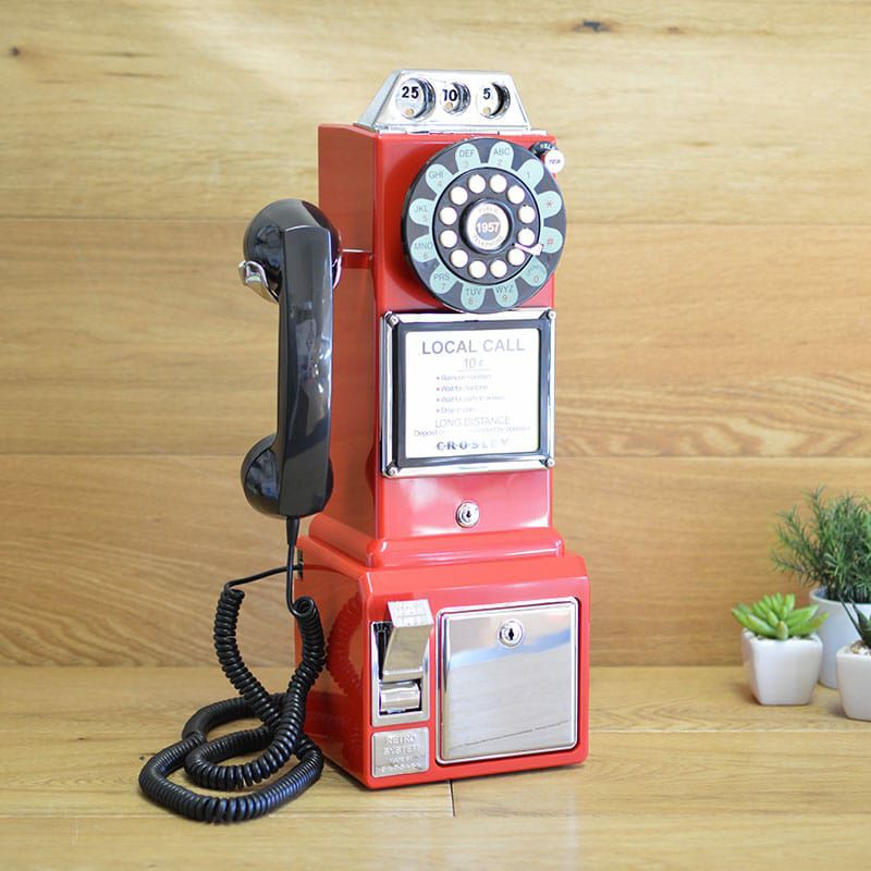アメリカ クロスリー1950年代 レトロ壁掛け電話 公衆電話 Crosley CR56