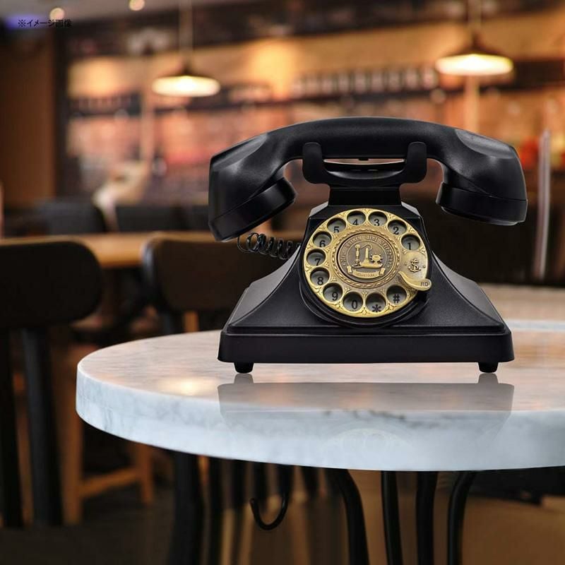 電話ダイヤル式黒電話レトロアンティークビンテージブラックIRISVORotaryDialTelephoneRetroOldFashionedLandlinePhoneswithClassicMetalBell,CordedPhonewithSpeakerandRedialFunctionforHomeandDecor