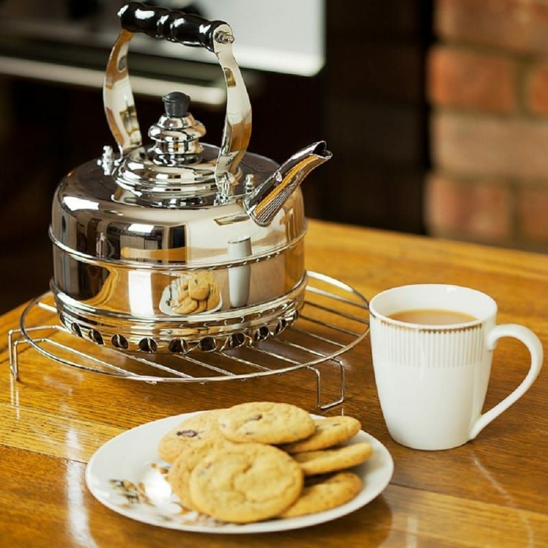 シンプレックスバッキンガムNo.3クロームメッキハンドメイド銅製ケトルやかんイギリス製Newey&BloomerSimplexBuckinghamNo.3ChromePlatedFinish1.9QuartTeakettle