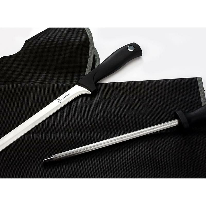 ハム用ナイフ イベリコ豚 ステンレス 36.5cm 研ぎ棒 ハム用カバー付 生