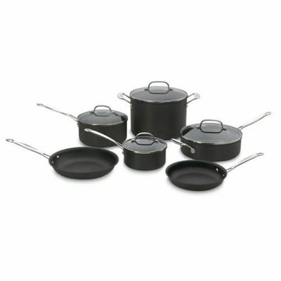 【送料無料】クイジナートノンスティックフライパン鍋10点セットCuisinartChef'sClassicNonstickHard-Anodized10-PieceCookwareSet66-10