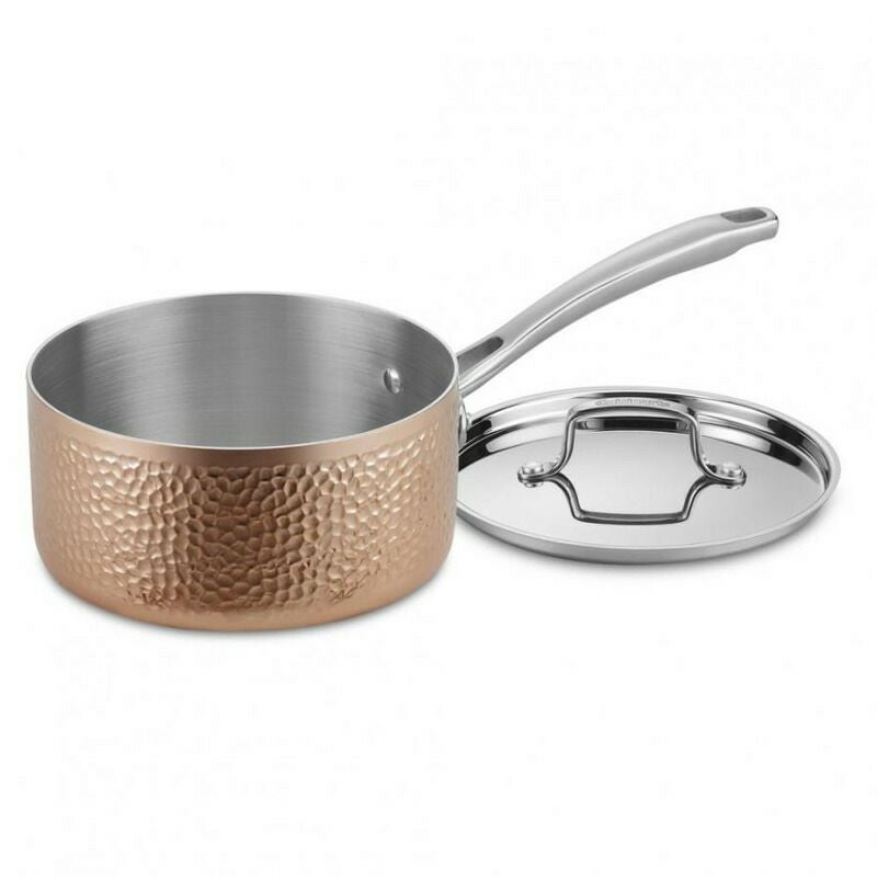 クイジナートフライパン鍋9点セット槌目ハンマーステンレスコッパーカッパー銅アルミコア3層CuisinartHCTP-9HammeredCollectionCookwareSet,Medium,Copper