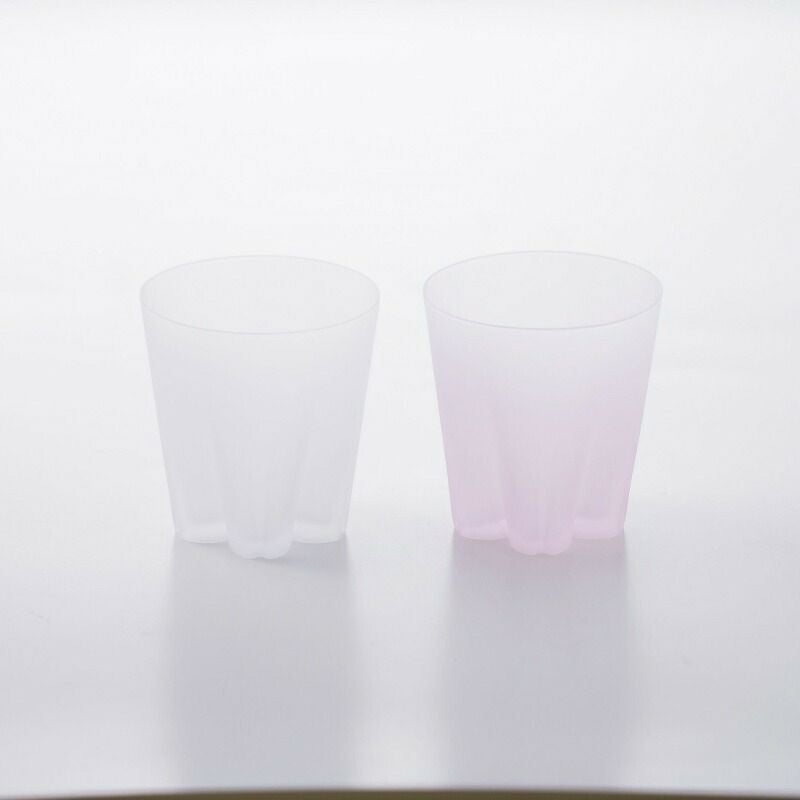 さくらさく雪桜ロックグラス紅白ペア100%SAKURASAKUYUKISAKURAROCKKOHAKU