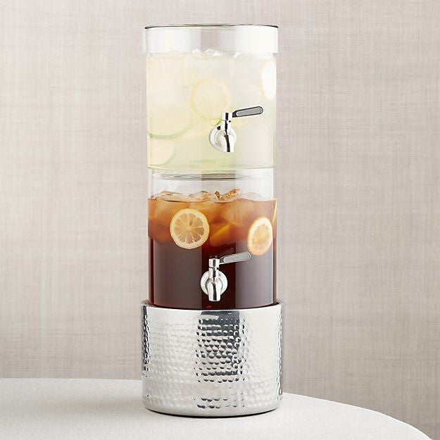 ガラスドリンクディスペンサー7.5Lオークスタンドポーランド製RefreshmentDrinkDispenser