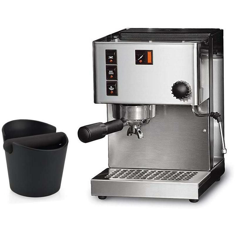 エスプレッソ用ノックボックスバリスタスタイルゴム製ノックバーコーヒーかすブラック黒HOMEEEspressoKnockBox4.8InchShock-AbsorbentDurableBaristaStyleKnockBoxWithRemovableKnockBarandNon-SlipBaseGift(Round)