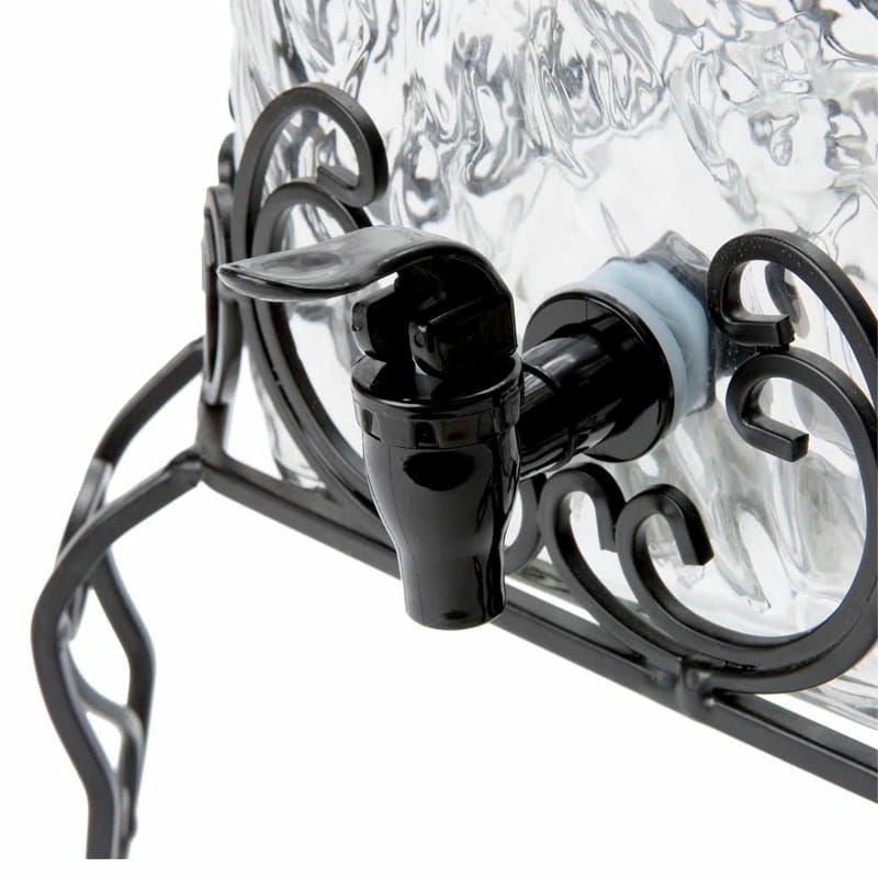 槌目ガラスドリンクディスペンサー19Lボトルタグワイヤースタンド付Core5GallonHammeredGlassBeverageDispenserwithMetalStandandChalkboardSign553040088KIT