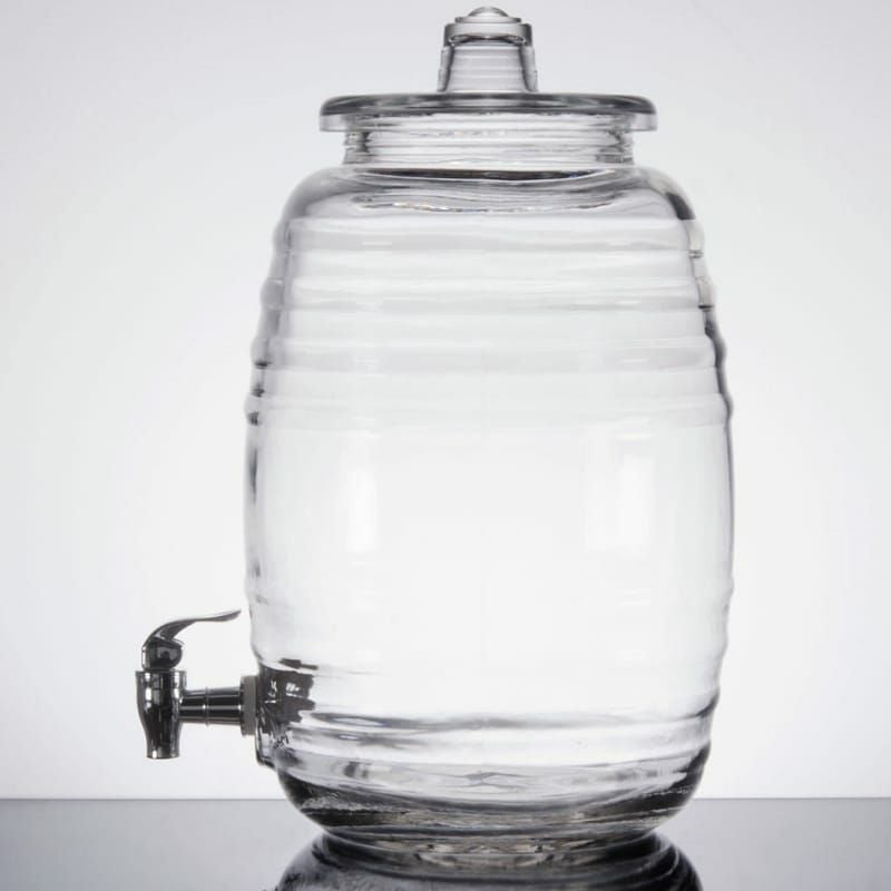 模様入ガラスドリンクディスペンサー9.4LCore2.5GallonBarrelGlassBeverageDispenser553200025