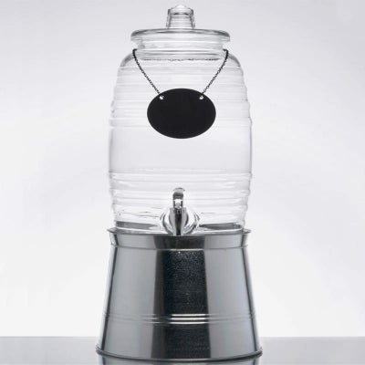 模様入ガラスドリンクディスペンサー9.4Lボトルタグインフューザーメタルスタンド付Core2.5GallonBarrelGlassBeverageDispenserwithInfusionChamber,ChalkboardSign,andMetalStand553200025SKT