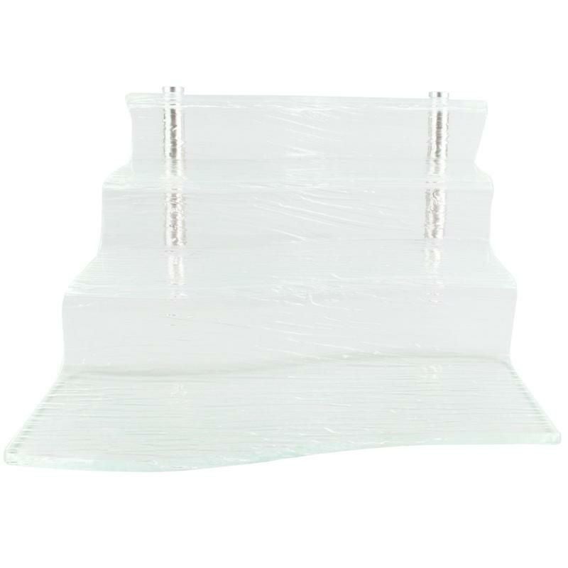 ディスプレイスタンド4段ステップ階段アクリルカフェレストランバイキングビュッフェTablecraftAW4CristalCollection4StepAcrylicWaterfallRiser808AW4