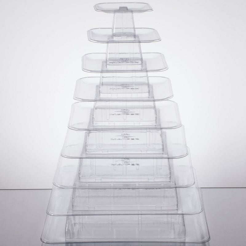 マカロンタワーディスプレイスタンドピラミッド9段プラスチックカフェレストランホテルパーティーMatferBourgeat6815909-TierClearMacaronPyramidDisplayStand980681590