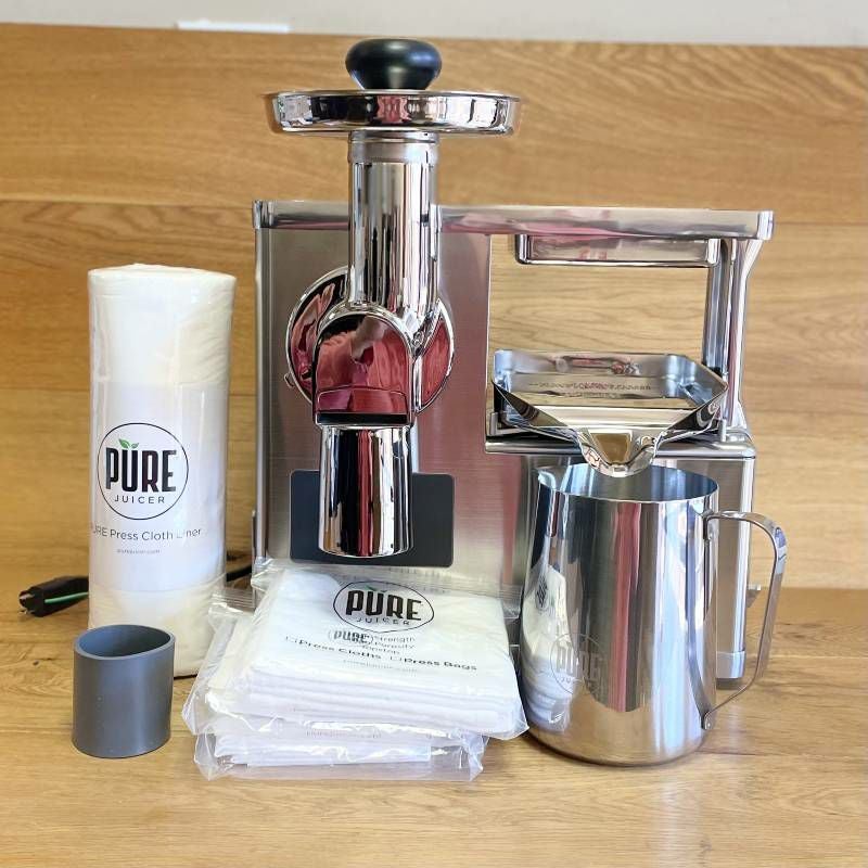 スロージューサー ジューサー コールドプレス スロージューサー ステンレス PURE Juicer