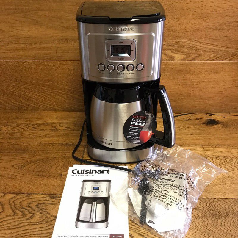 コーヒーメーカークイジナートステンレスカラフェ12カップCuisinartDCC-3400StainlessSteelThermalCoffeemaker,12CupCarafe家電