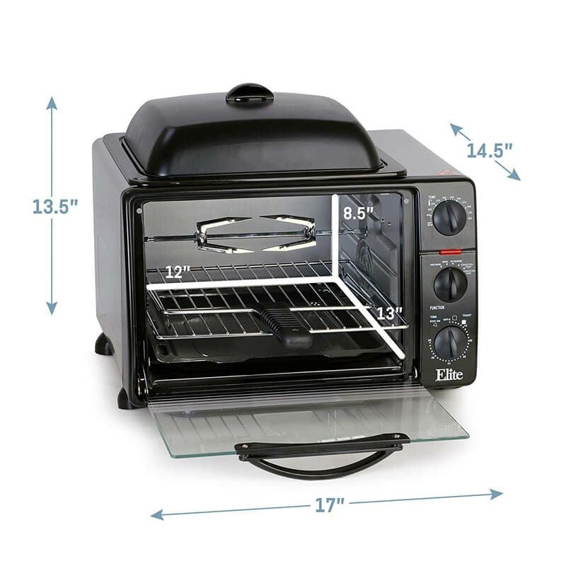 トースターオーブンロティサリーグリルグリドル付チキン丸焼き鶏EliteCuisineERO-2008SZConvectionToasterOvenwithTopGrill&GriddleRotisserie,Bake,Grill,Broil,Roast,Toast,KeepWarm,23LCapacity23LBlack家電