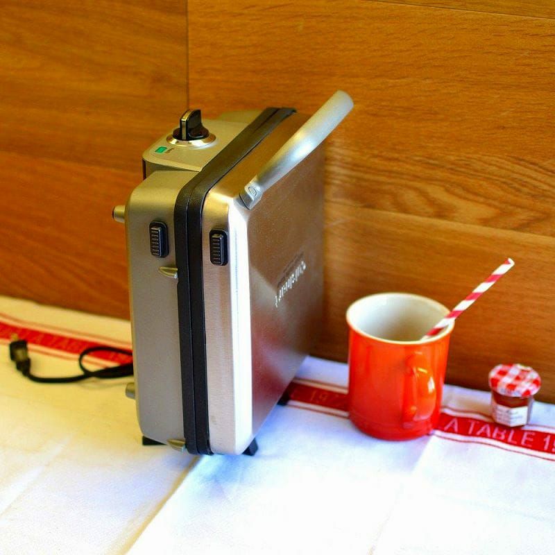 家庭用ワッフルメーカー4枚焼プレート取り外し可能クイジナートホットケーキプレート付CuisinartWAF-300BelgianWaffleMakerwithPancakePlates家電