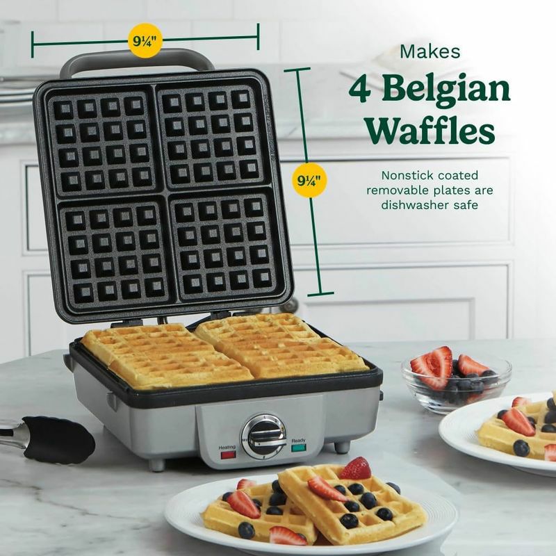 家庭用ワッフルメーカー4枚焼プレート取り外し可能クイジナートホットケーキプレート付CuisinartWAF-300BelgianWaffleMakerwithPancakePlates家電