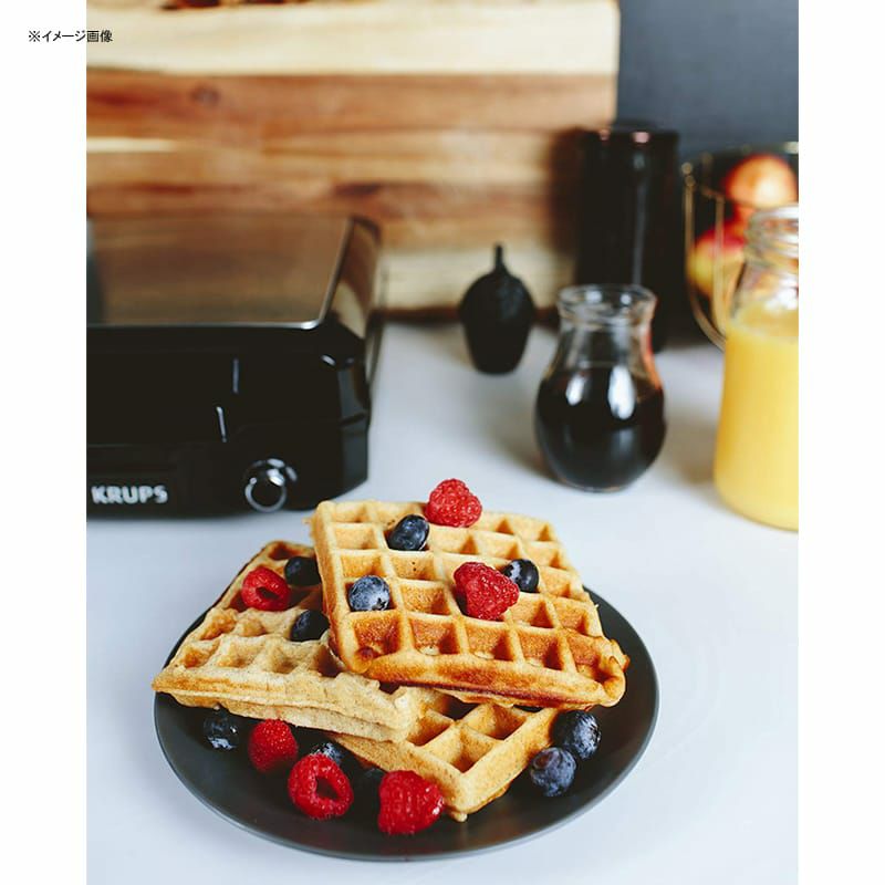 クラプスワッフルメーカー4枚焼焼き色調節プレート脱着可KRUPS8000035972GQ502DAdjustableTemperatureBelgianWaffleMakerwithRemovablePlates,4-Slice,SilverandBlack