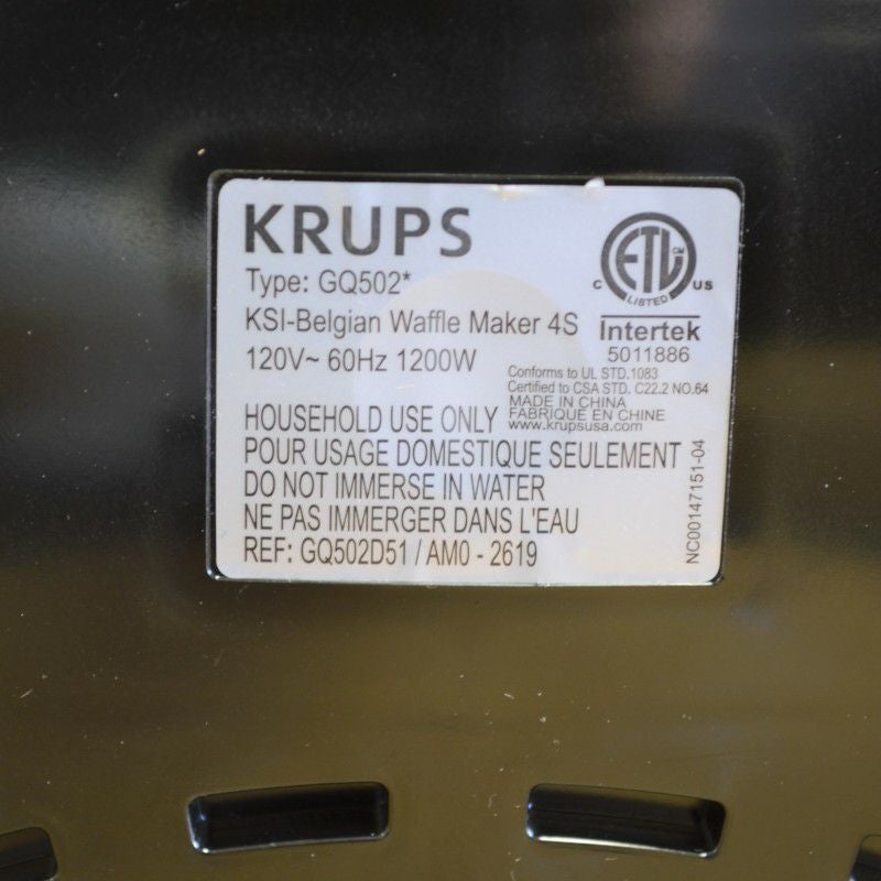 クラップスワッフルメーカー4枚焼焼き色調節プレート脱着可KRUPSGQ502DAdjustableTemperatureBelgianWaffleMakerwithRemovablePlates,4-Slice家電