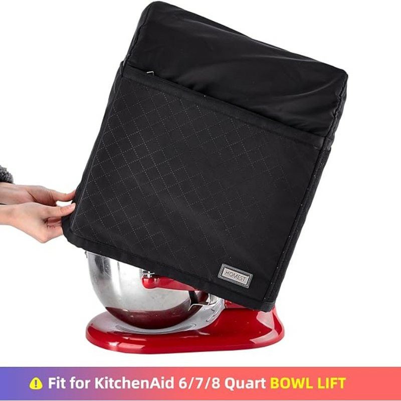 キッチンエイドボウルリフト5-8クォートスタンドミキサー用カバーポケット付HOMESTStandMixerQuiltedDustCoverwithPocketsCompatiblewithKitchenAidBowlLift5-8Quart