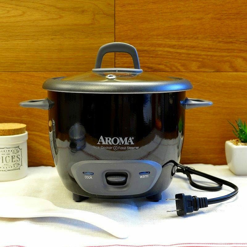 アロマ 6カップ 炊飯器 フードスチーマー ブラック 黒 Aroma ARC-743