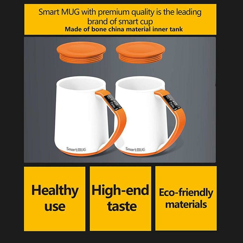 温度液量摂取量がわかるディスプレイ付スマートマグ350m専用アプリで記録可能Bluetoothボーンチャイナ12OzSmartMUGshowsandtracksTemperatureandVolumeonitsOLEDdisplayandiCUPapp