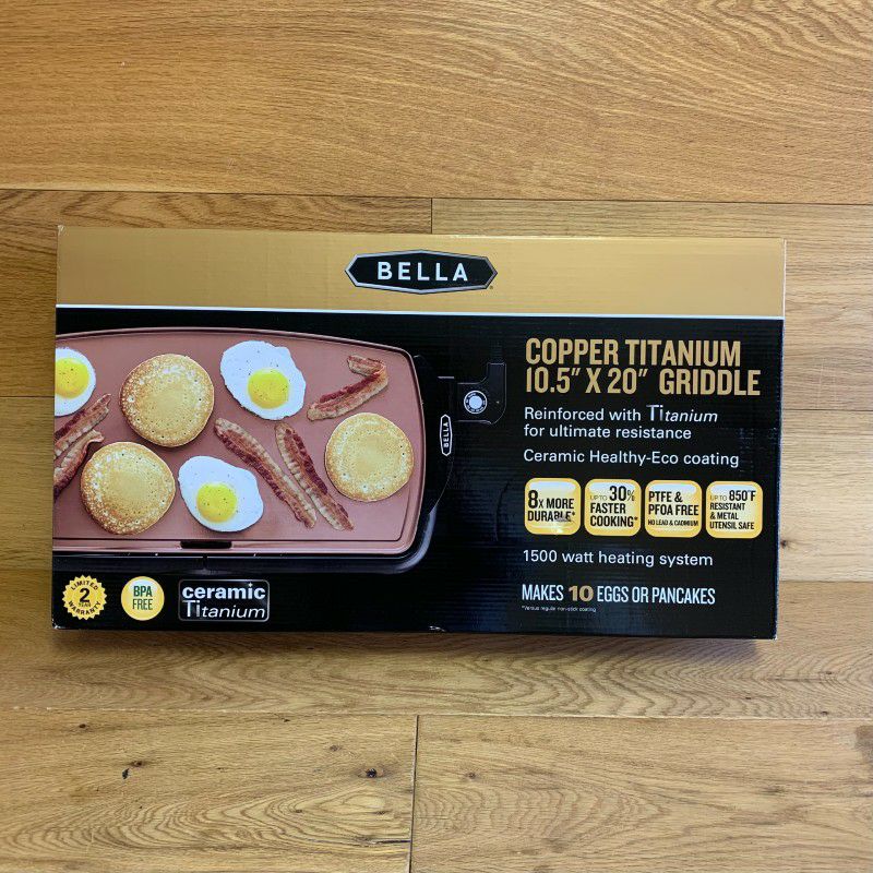 ベラグリルプレートホットプレートチタンセラミックコーティングPFOAフリーPTFEフリーBella10.5"×20"1500WattElectricCeramicTitaniumGriddle家電