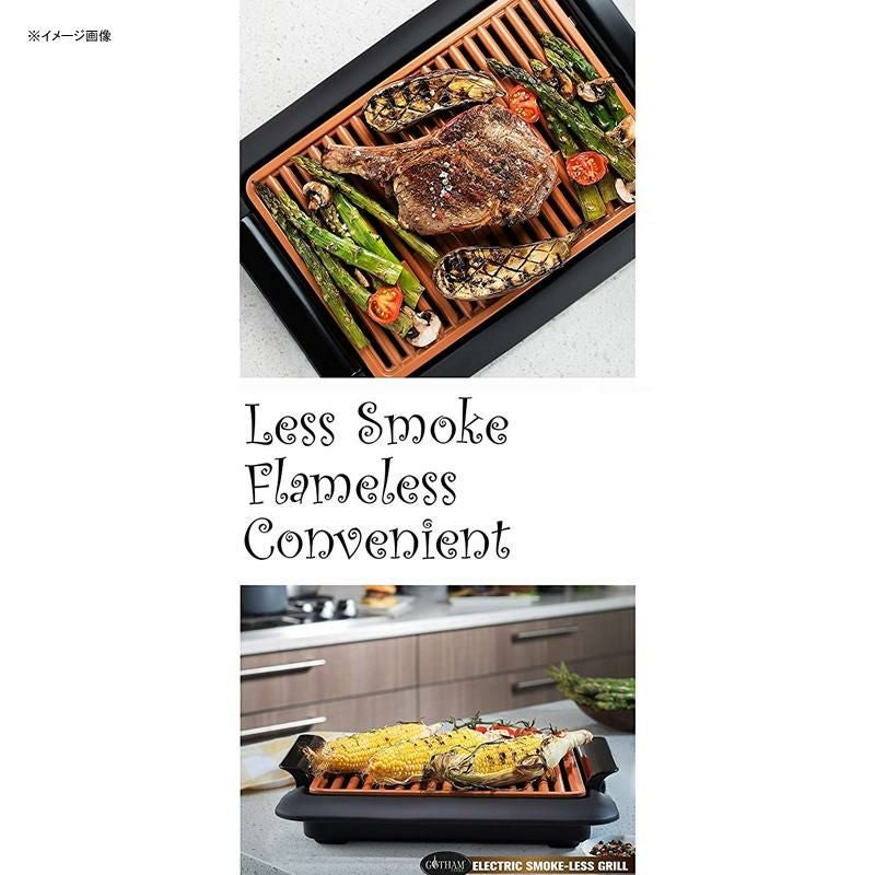 電気グリルラージグリドルセットインドアスモークレスセラミックプレート取り外し煙が少ないGothamSteelSmokelessElectricGrill,PortableandNonstickAsSeenOnTV!家電