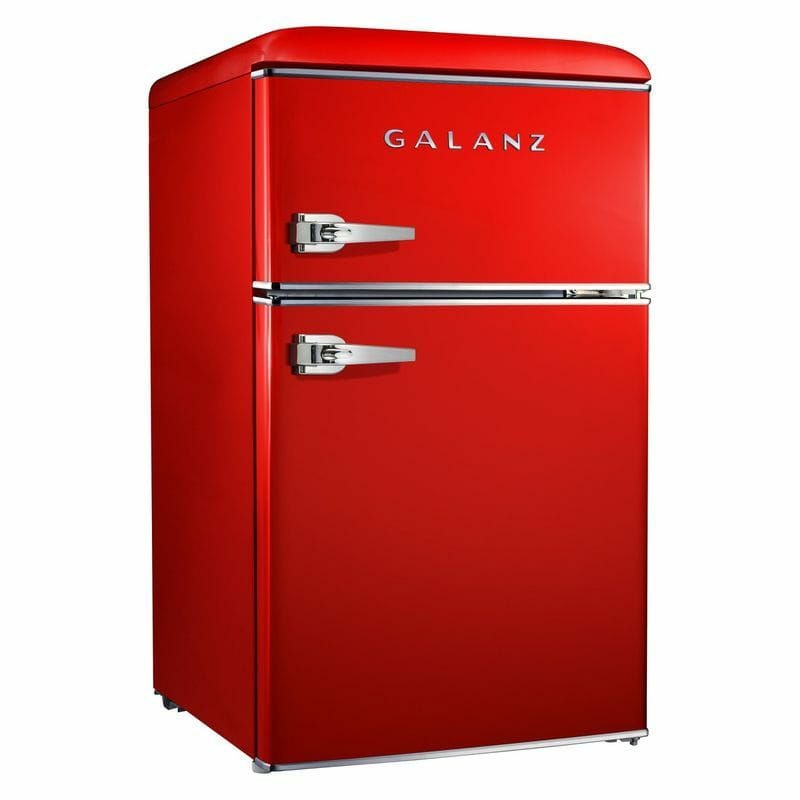 【終了】冷蔵庫オシャレな赤 冷蔵庫 冷凍庫 88L 2ドア レトロ Galanz 3.1 cu ft Retro Mini Fridge