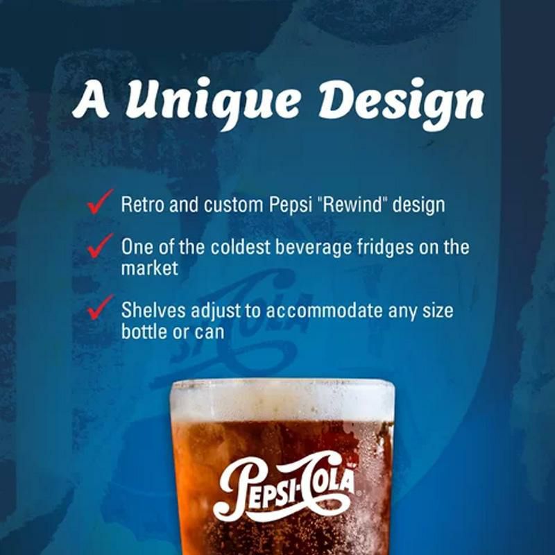 ペプシ冷蔵庫最大90缶ガラスドアPepsi90CanRewindFreestanding2.2cu.ft.BeverageFridgePEPS1000家電