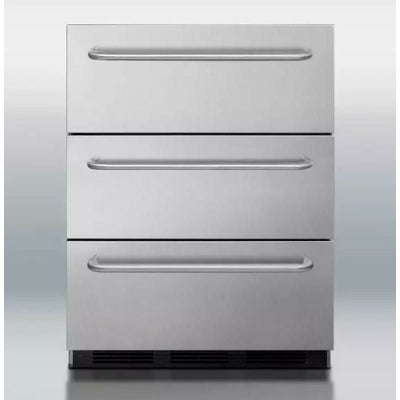 冷蔵庫引き出し式3段ビルトインステンレス24InchTripleDrawerRefrigeratorwithFanCooledCompressor,AdjustableThermostat,AllStainlessSteelFinishandCommerciallyApproved:TowelBarHandlesSP6DSSTB7家電【代引不可】