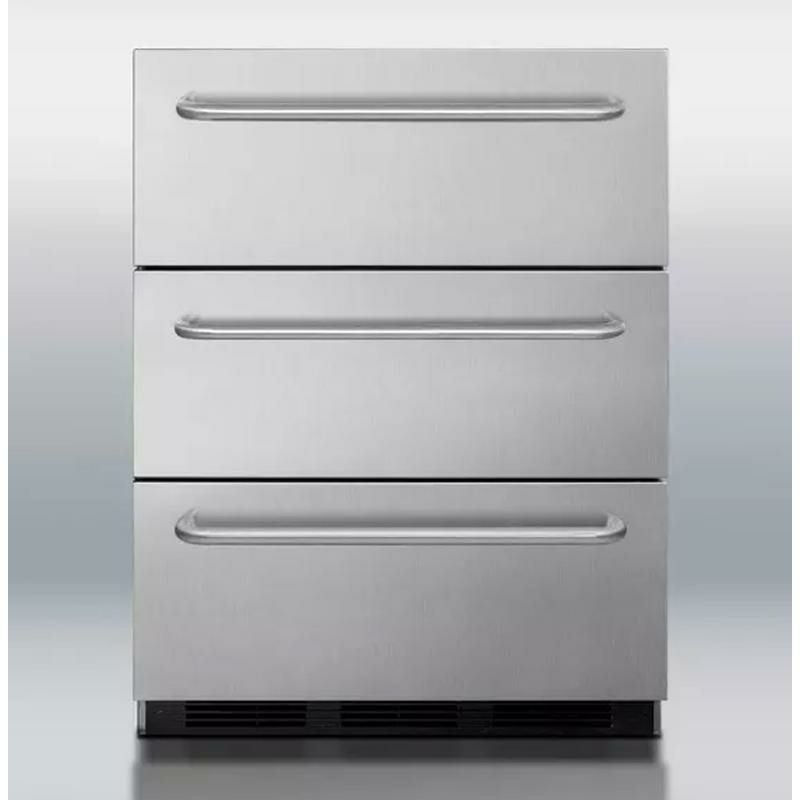 冷蔵庫引き出し式3段ビルトインステンレス24InchTripleDrawerRefrigeratorwithFanCooledCompressor,AdjustableThermostat,AllStainlessSteelFinishandCommerciallyApproved:TowelBarHandlesSP6DSSTB7家電【代引不可】