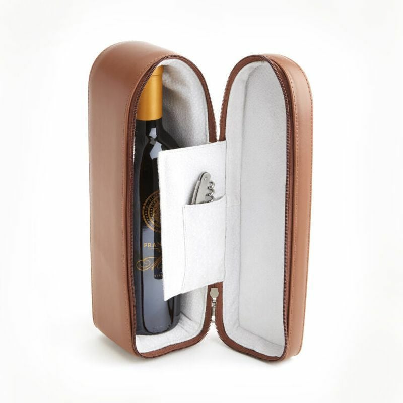 革製ワインケース 1本 ブラック Genuine Leather Single Wine