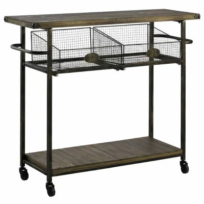 レトロバーカート2段ワイヤーバスケット付WeltonBarCart