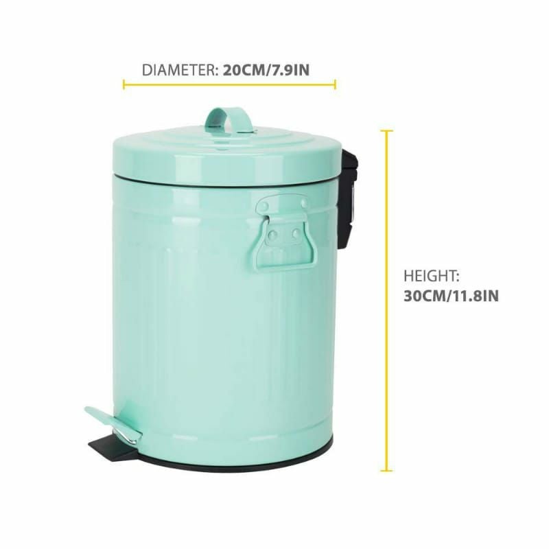 レトロ ビンテージ トラッシュカン ゴミ箱 レトロ 蓋付 5L Trash Can