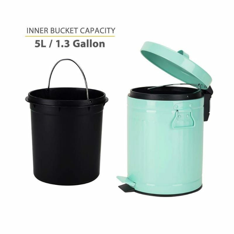 レトロ ビンテージ トラッシュカン ゴミ箱 レトロ 蓋付 5L Trash Can