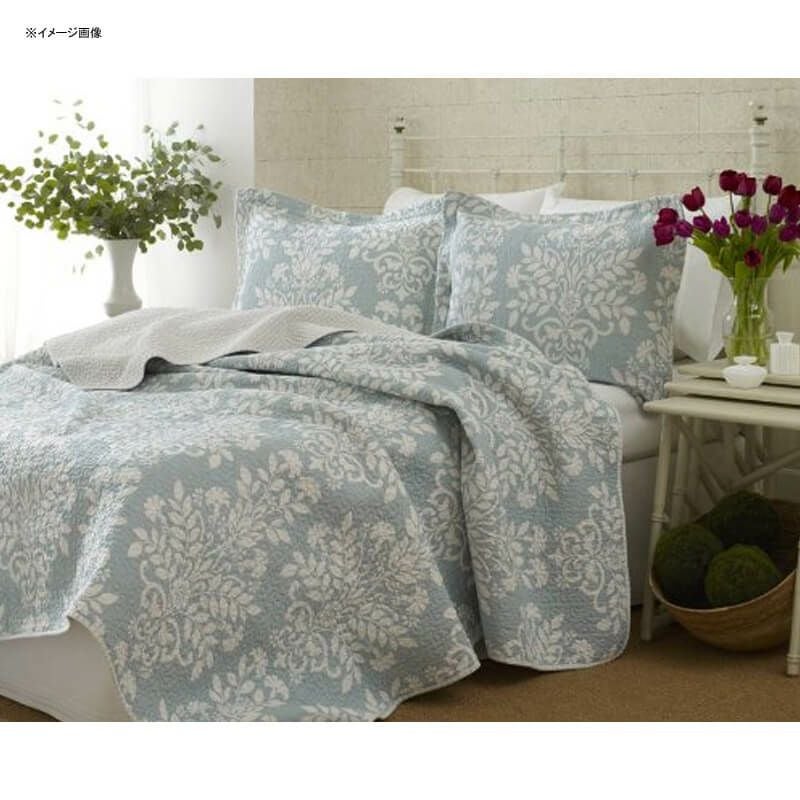 ローラアシュレイキルト枕2個セットリバーシブルコットン花柄ブルーホワイトLauraAshleyRowlandBlueQuiltSet