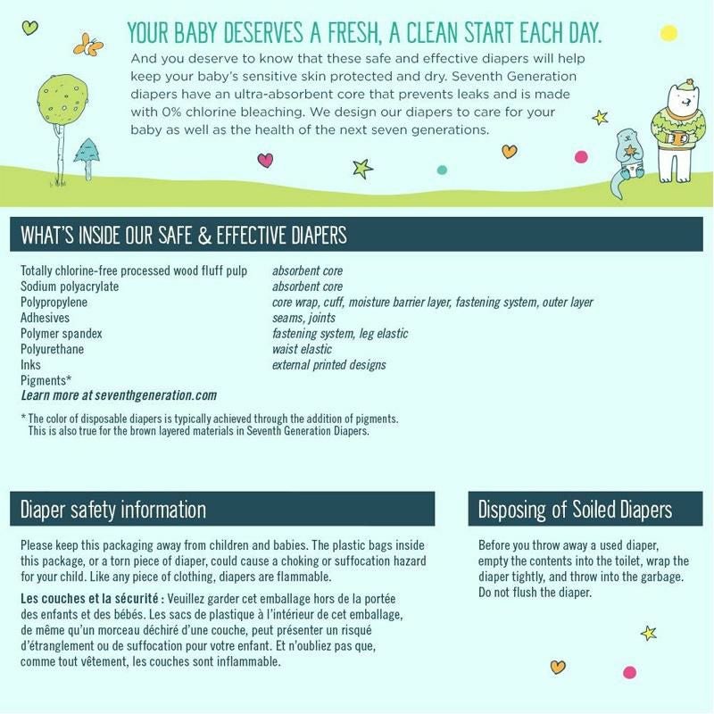 オムツ10-15kg向け敏感肌用135枚アニマルプリントセブンスジェネレーションSeventhGenerationBabyDiapersforSensitiveSkin,AnimalPrints,Size4,135Count(PackagingMayVary)