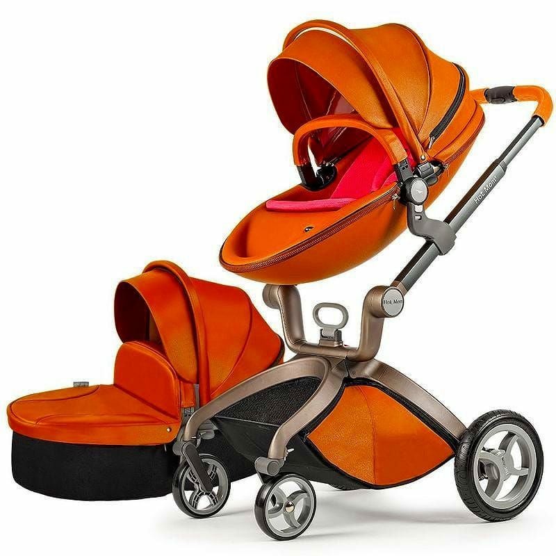 ベビーカー ストローラー PU（合皮）レザー 防水 レインカバー付 Baby