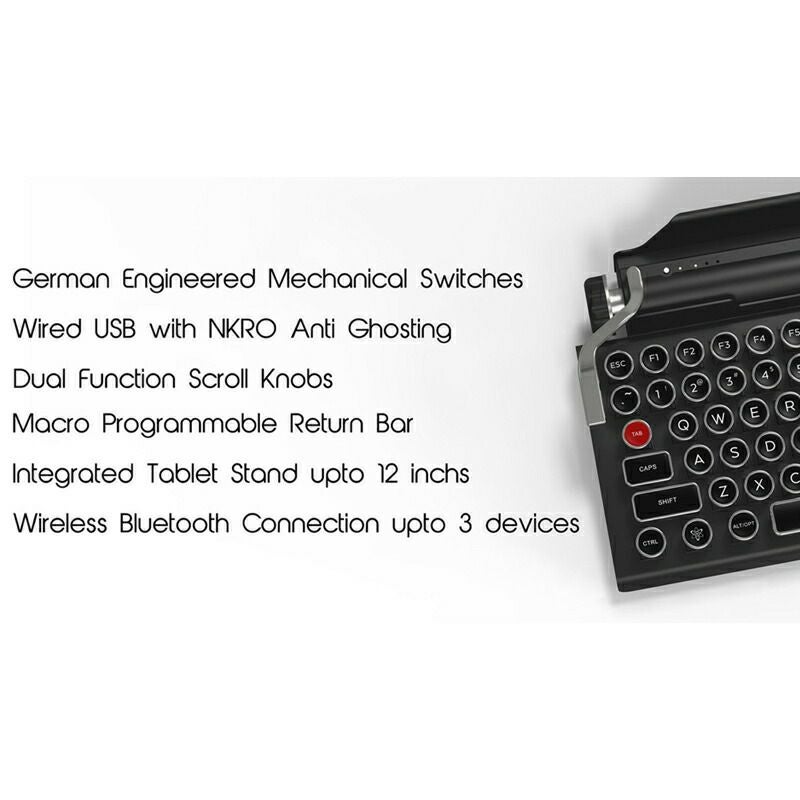 タイプライター型キーボードタブレットスタンド付Bluetooth接続スマホPCb8taQwerkywriter?STypewriterInspiredKeyboard