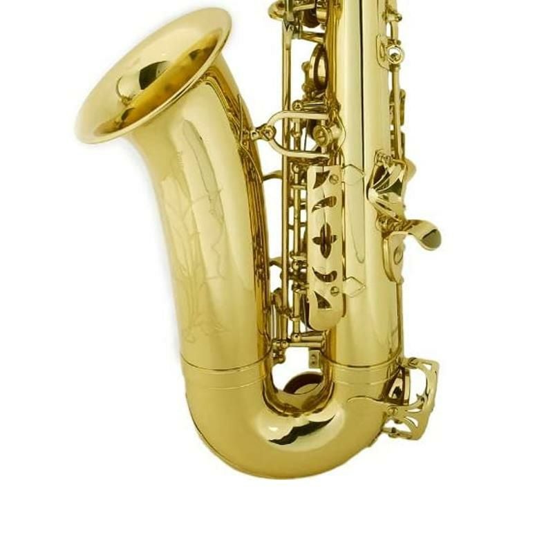 アルトサックスチューナーケース付MendinibyCecilioE-FlatAltoSaxophone,GoldLacquered+Tuner,Case,Pocketbook-MAS-L+92D+PB