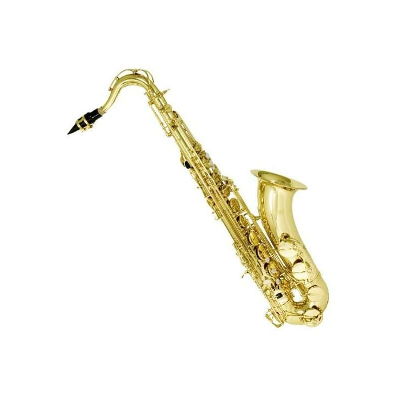テナーサックスチューナーケース付MendinibyCecilioMTS-L+92DGoldLacquerBFlatTenorSaxophonewithTuner,Case,Mouthpiece