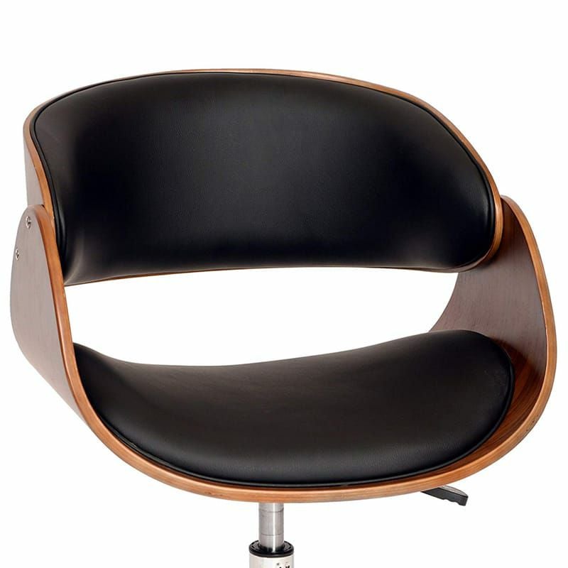 オフィスチェアー布張りレザーArmenLivingLCJUOFCHBLJulianOfficeChairinBlackFauxLeatherandChromeFinish