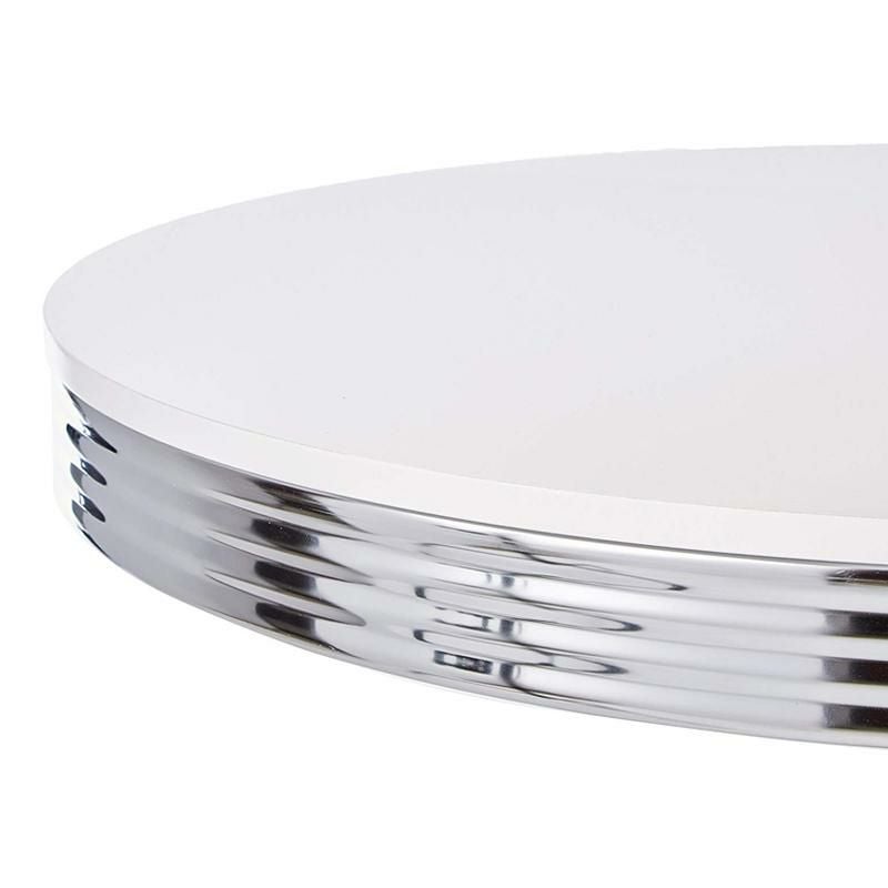 テーブル丸型パブテーブルクロムホワイトレトロアンティークビンテージRetroRoundDiningTableWhiteandChrome