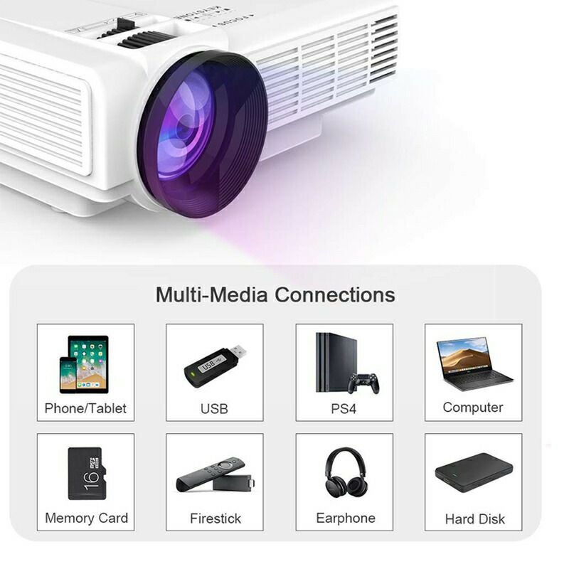 プロジェクターミニコンパクト最大176インチDR.JProfessionalHI-041080PSupported4InchMiniProjectorwith170"Display-40,000HoursLEDFullHDVideoProjector,CompatiblewithHDMI,USB,SD家電