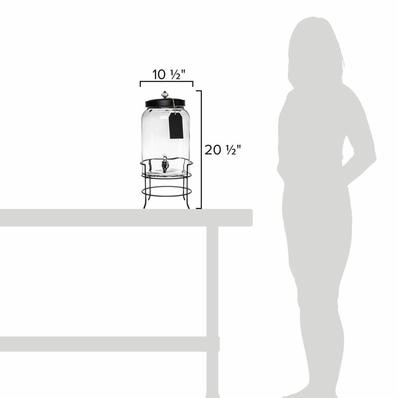 ガラスドリンクディスペンサー11Lワイヤースタンド付3GallonStyleSetterFranklinGlassBeverageDispenserwithMetalStand494210235GB