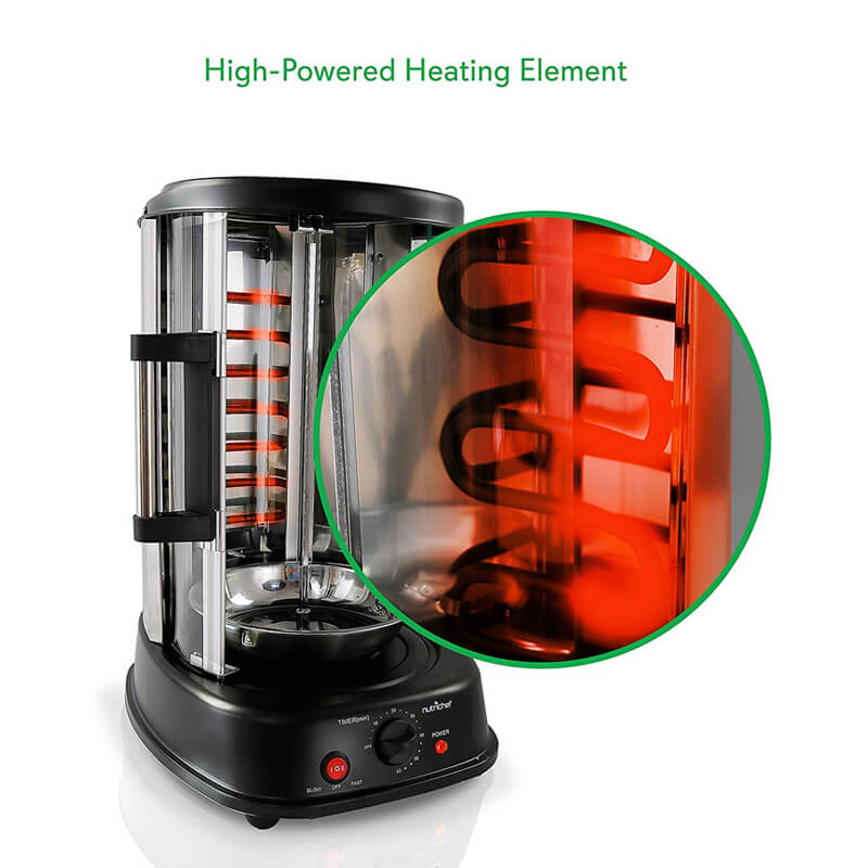 回転オーブンロティサリーケバブチキン丸焼き鶏NutriChefCountertopVerticalRotatingOven-RotisserieShawarmaMachine,KebobMachine,StainResistant&EnergyEfficientW/HeatResistantDoor,IncludesKebobRackwith7Skewers(PKRTVG34)家電