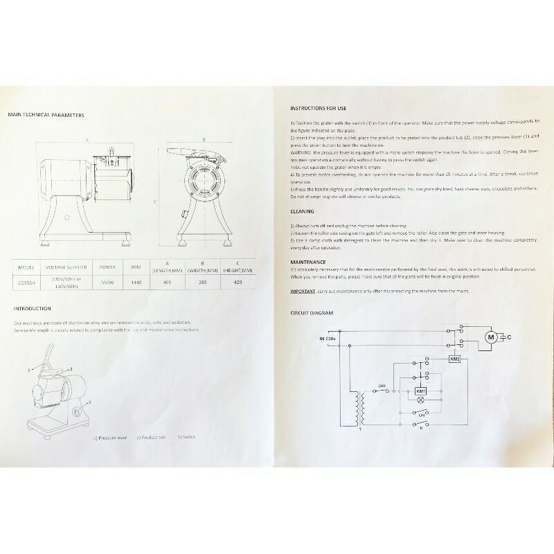 電動チーズシュレッダーステンレスおろし金業務品質ZzProCommercialElectricFoodCheeseShredderGrater0.75HP/550WwithStainlessSteelBlade家電