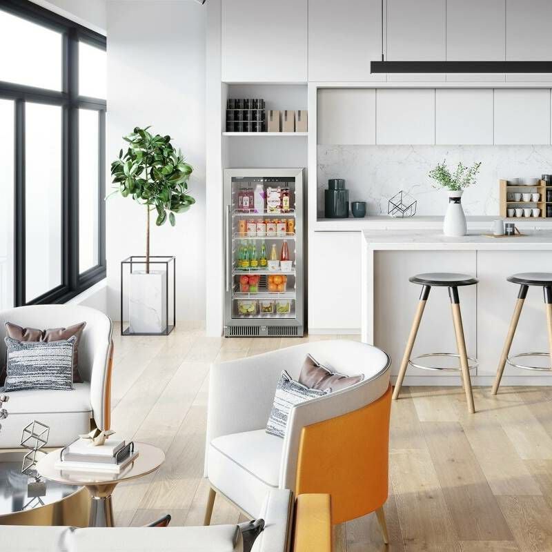 ビルトイン冷蔵庫アンダーカウンター最大80缶カウンター下ブラック幅38cmEdgeStarCBR902SG15InchWide80CanBuilt-InBeverageCoolerwithBlueLEDLighting【代引不可】家電