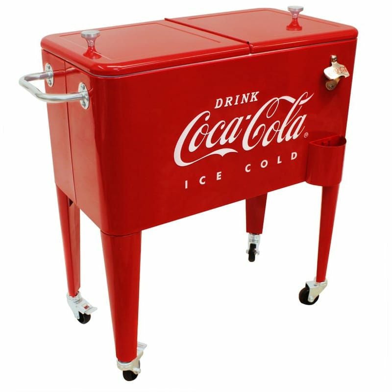 コカコーラ カート型 クーラーボックス 57L キャスター 栓抜き付
